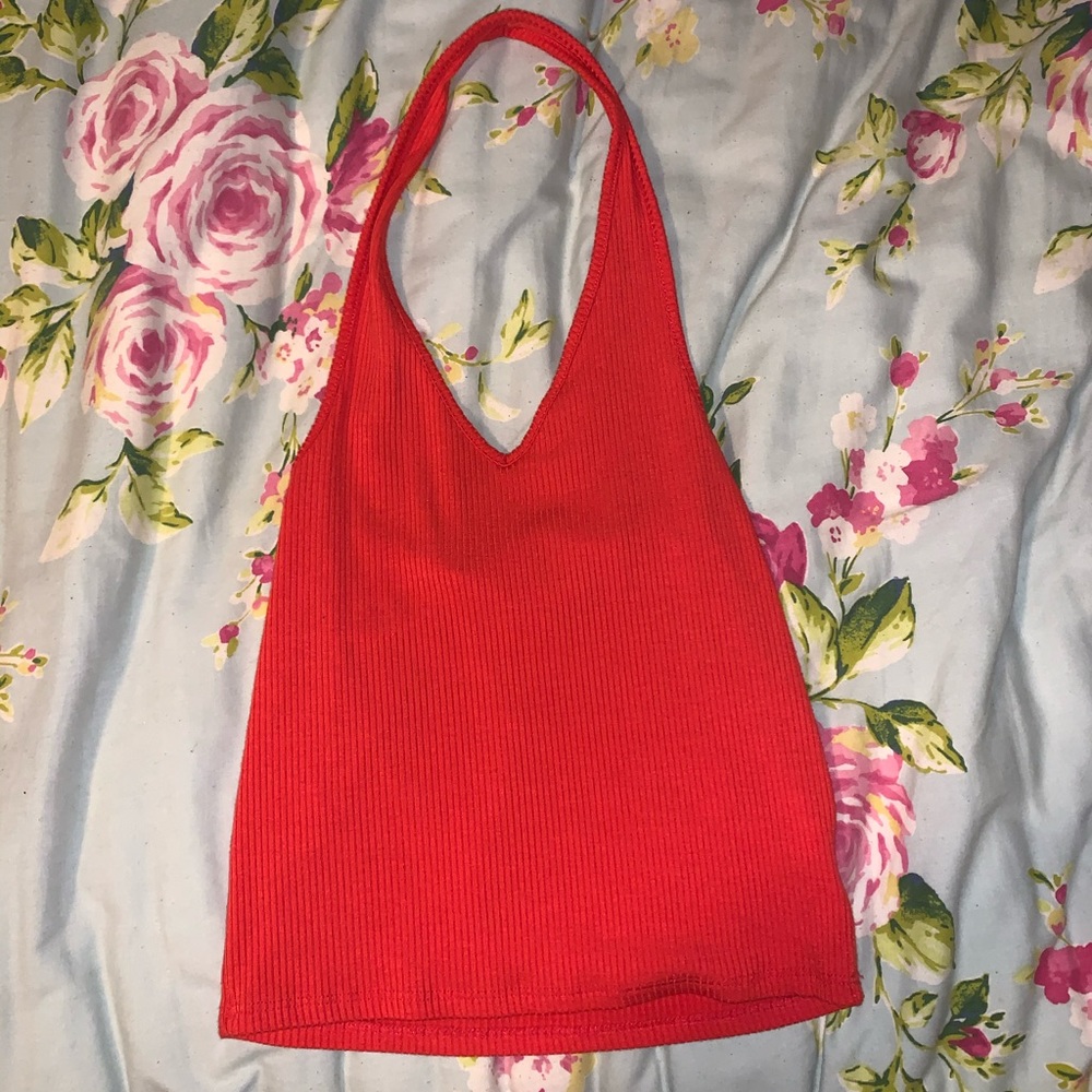 American eagle red halter top